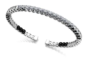 Curved Prong Flexible Diamond Bangle Lab-Grown Diamond Bracelet with 2.48 ct.(finished) 2.5mm