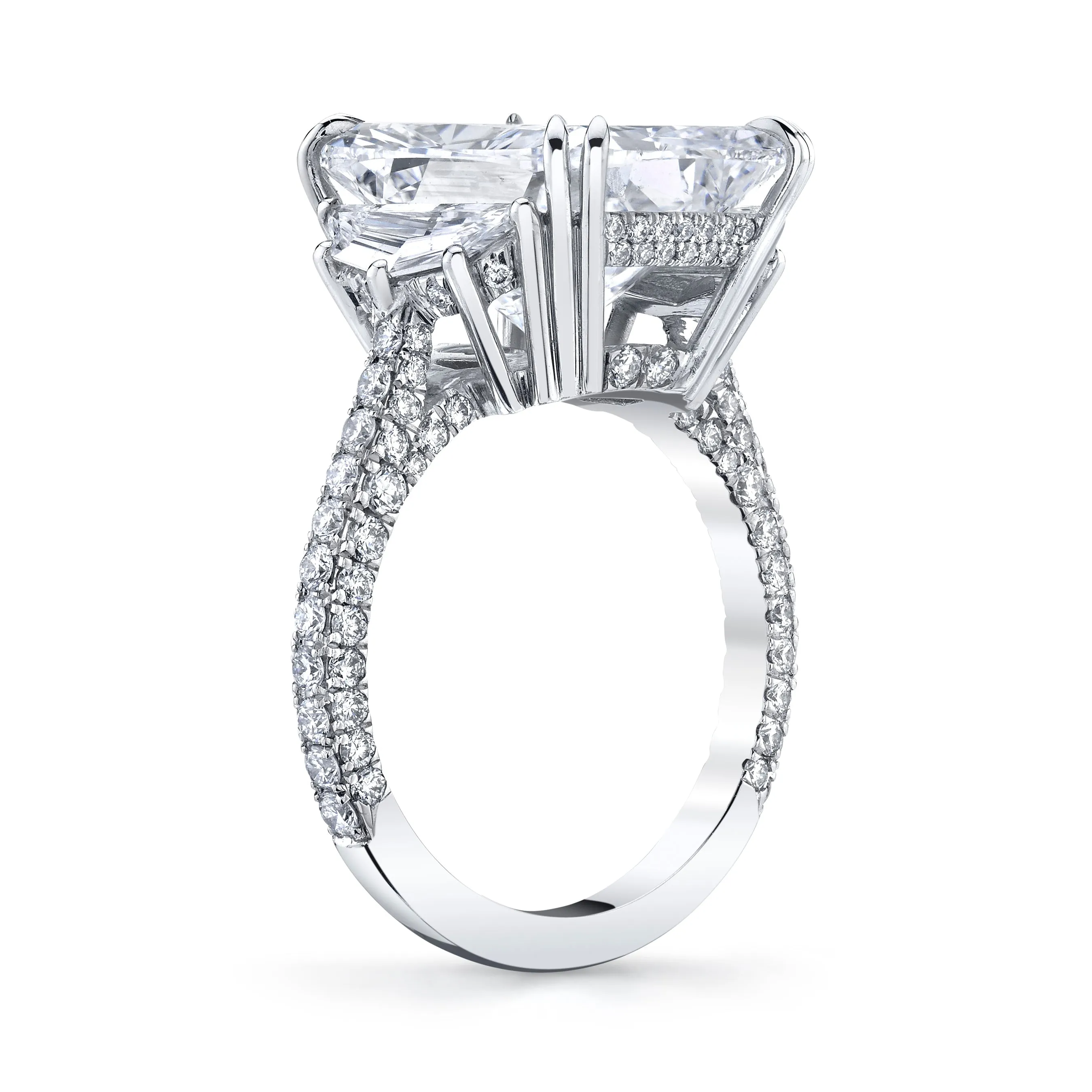 Cushion Cut 10.10 ct Platinum Diamond Engagement Ring (Pre-Order)