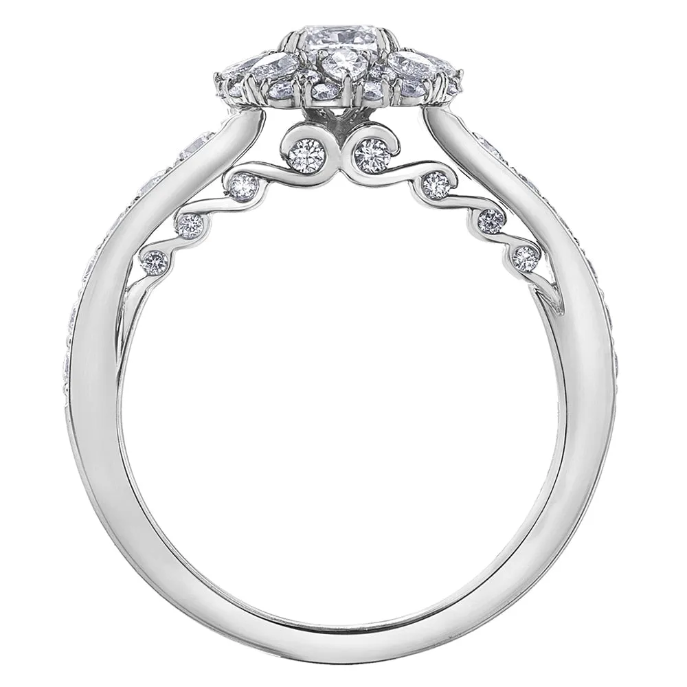 Cushion Cut Canadian Diamond Ring with Unique Detailing