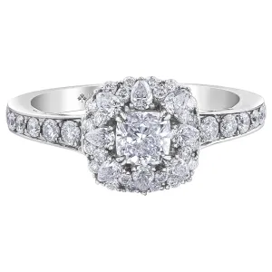 Cushion Cut Canadian Diamond Ring with Unique Detailing