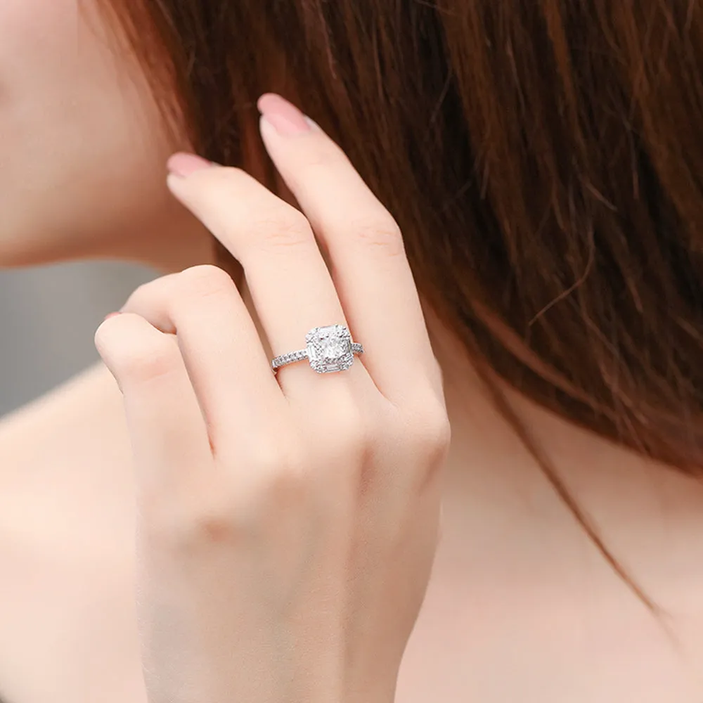 Cushion Cut Lab-Grown Diamond Double Halo Engagement Ring
