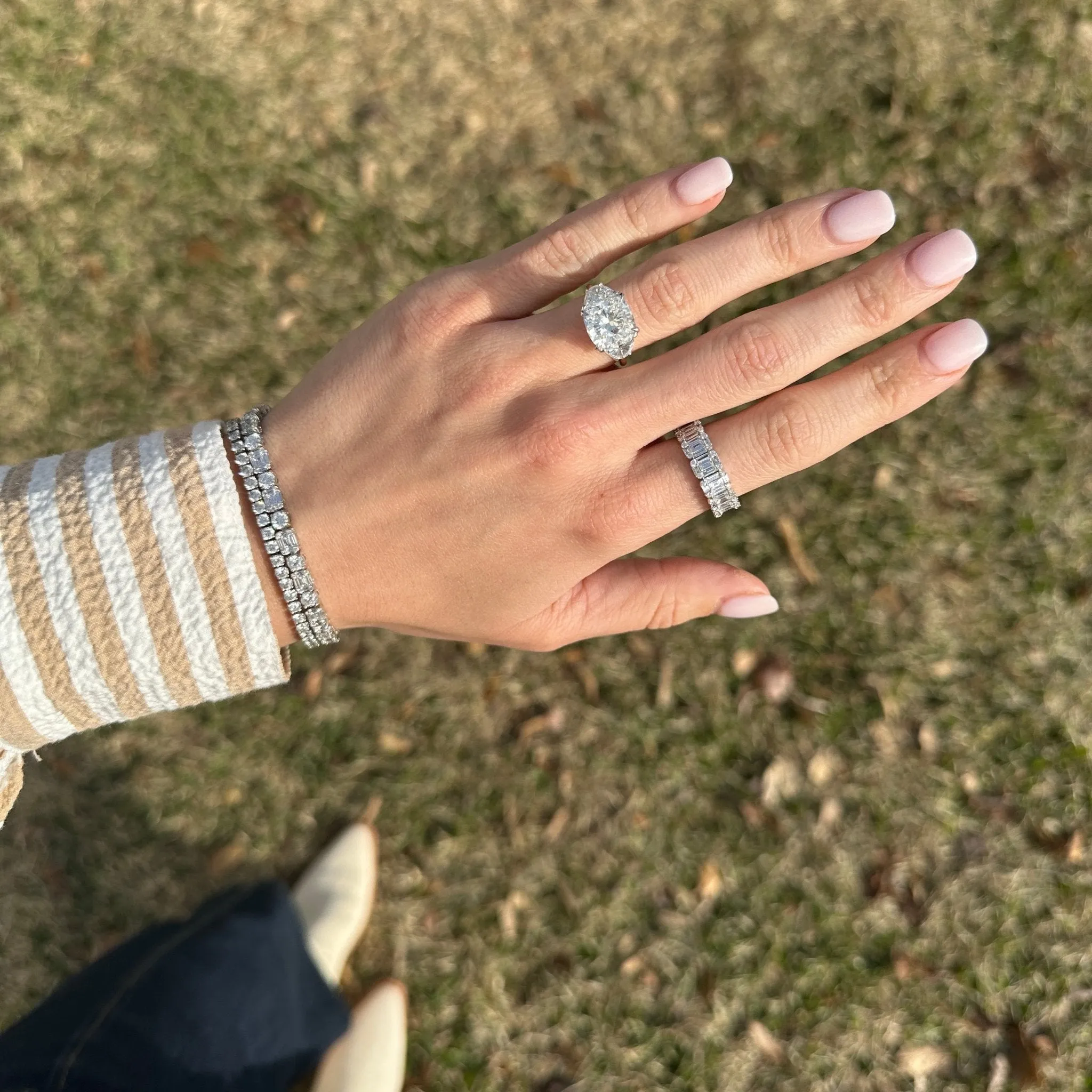 Cushion Cut with Half Moon Cut Side Stones
