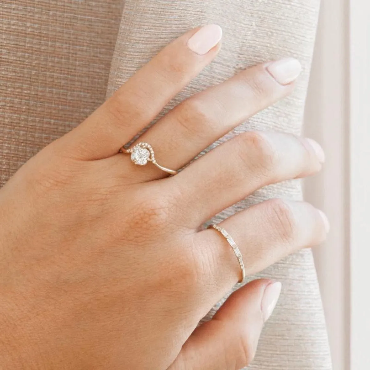 Cushion Diamond Crown Ring