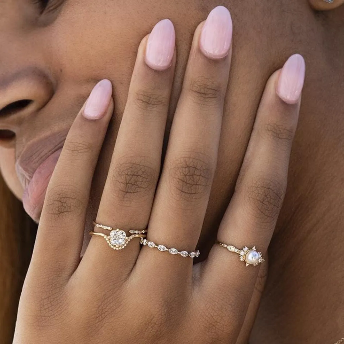 Cushion Diamond Crown Ring