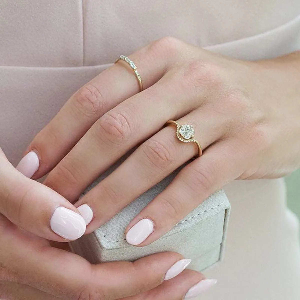 Cushion Diamond Crown Ring