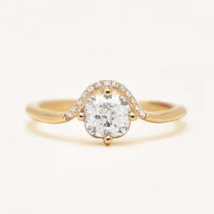 Cushion Diamond Crown Ring