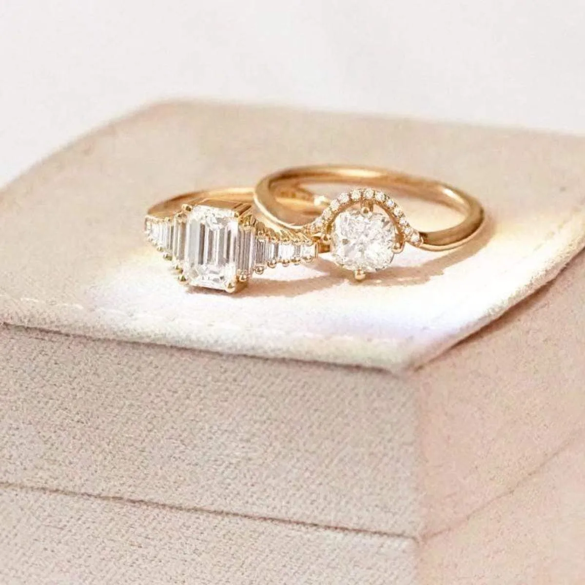 Cushion Diamond Crown Ring