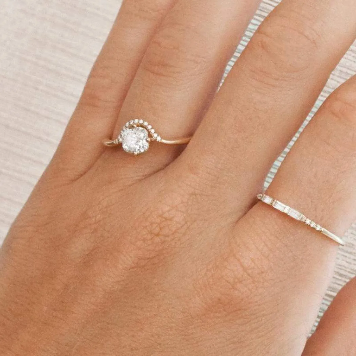 Cushion Diamond Crown Ring
