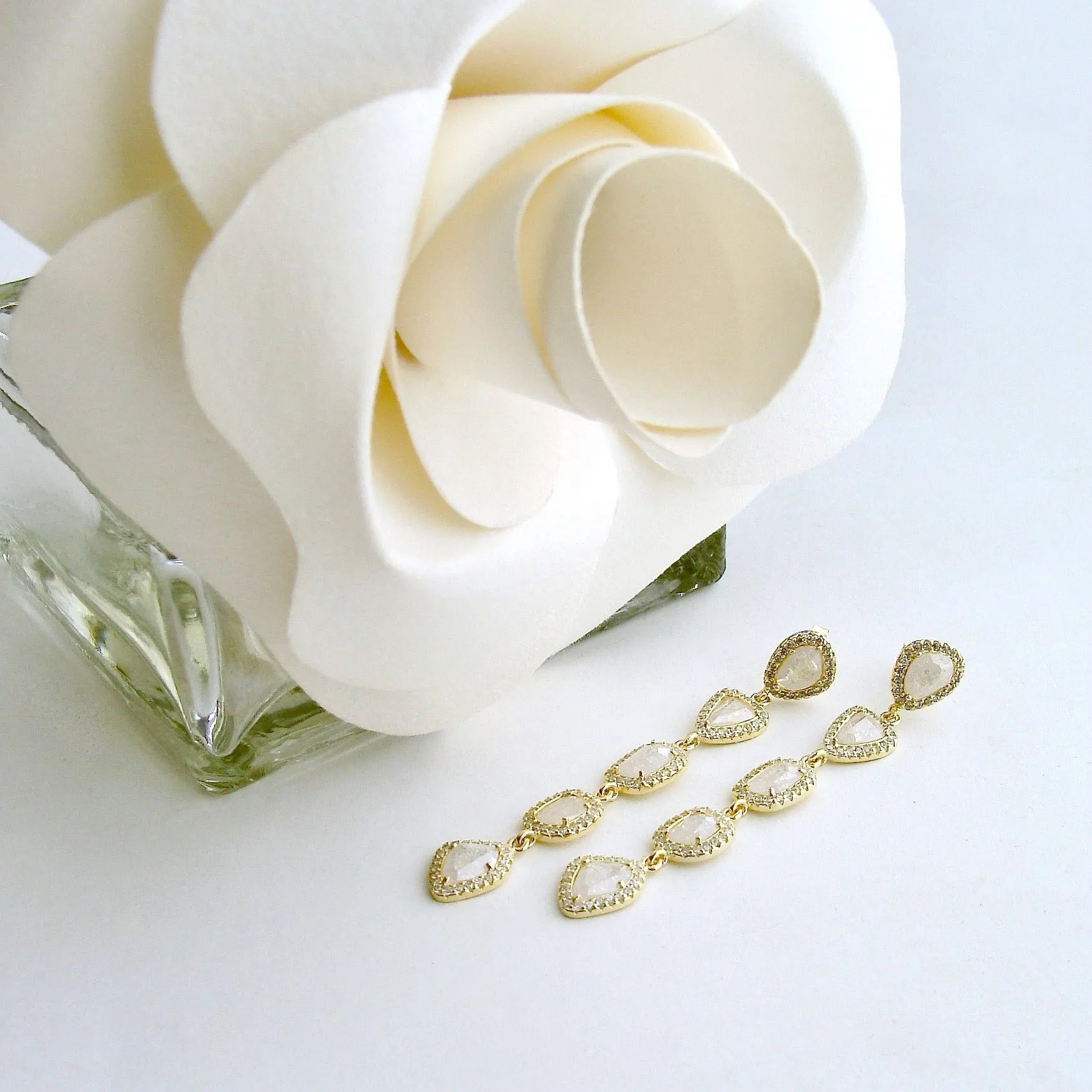 CZ Duster Earrings - Tallia Earrings