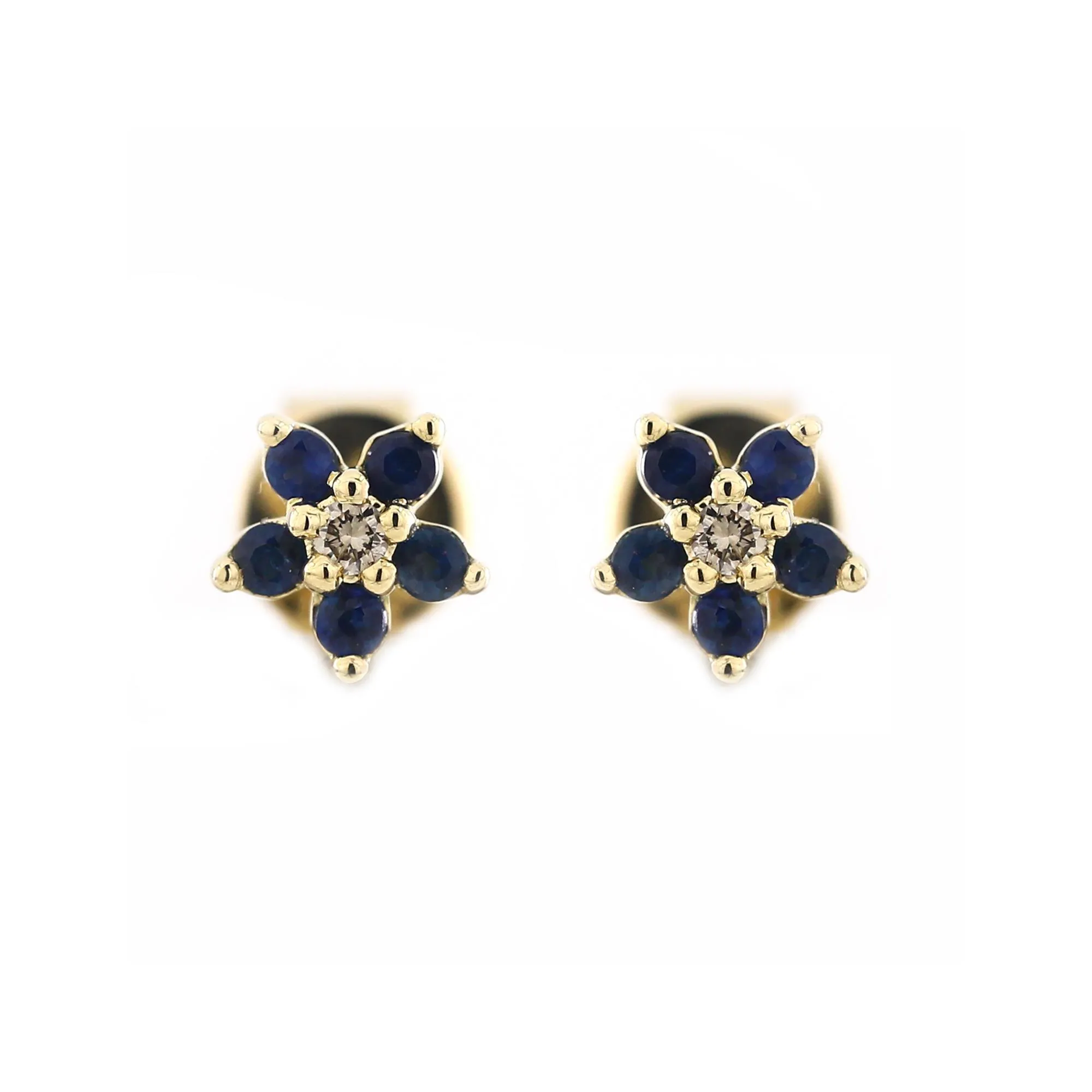 Dainty Flower Color Stone And Diamond Earrings