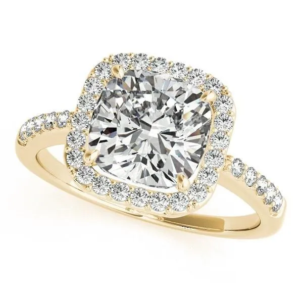 Dalena Cushion Moissanite Halo Engagement Ring