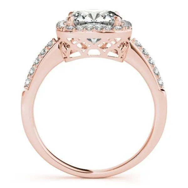 Dalena Cushion Moissanite Halo Engagement Ring