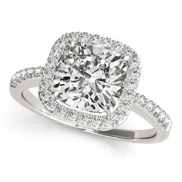 Dalena Cushion Moissanite Halo Engagement Ring