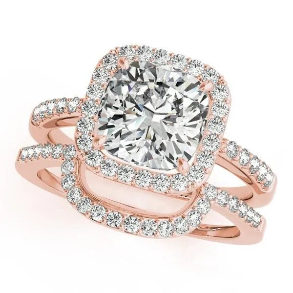 Dalena Cushion Moissanite Halo Engagement Ring