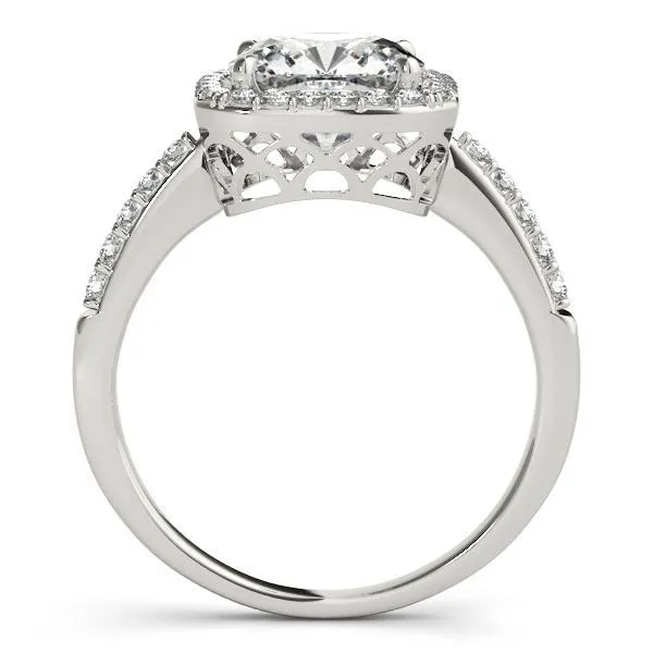 Dalena Cushion Moissanite Halo Engagement Ring