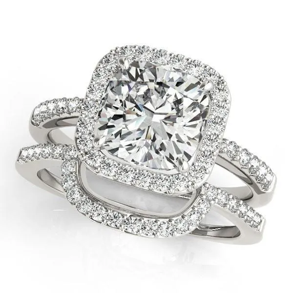 Dalena Cushion Moissanite Halo Engagement Ring