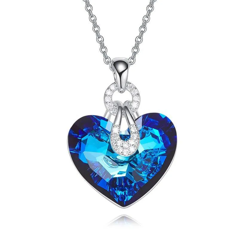 Davena Blue AB Color Heart Shaped Pendants