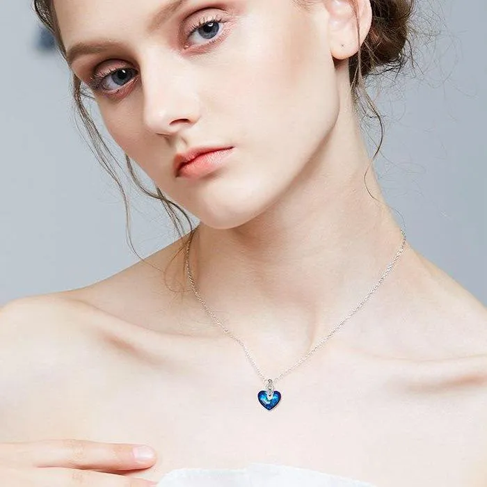 Davena Blue AB Color Heart Shaped Pendants