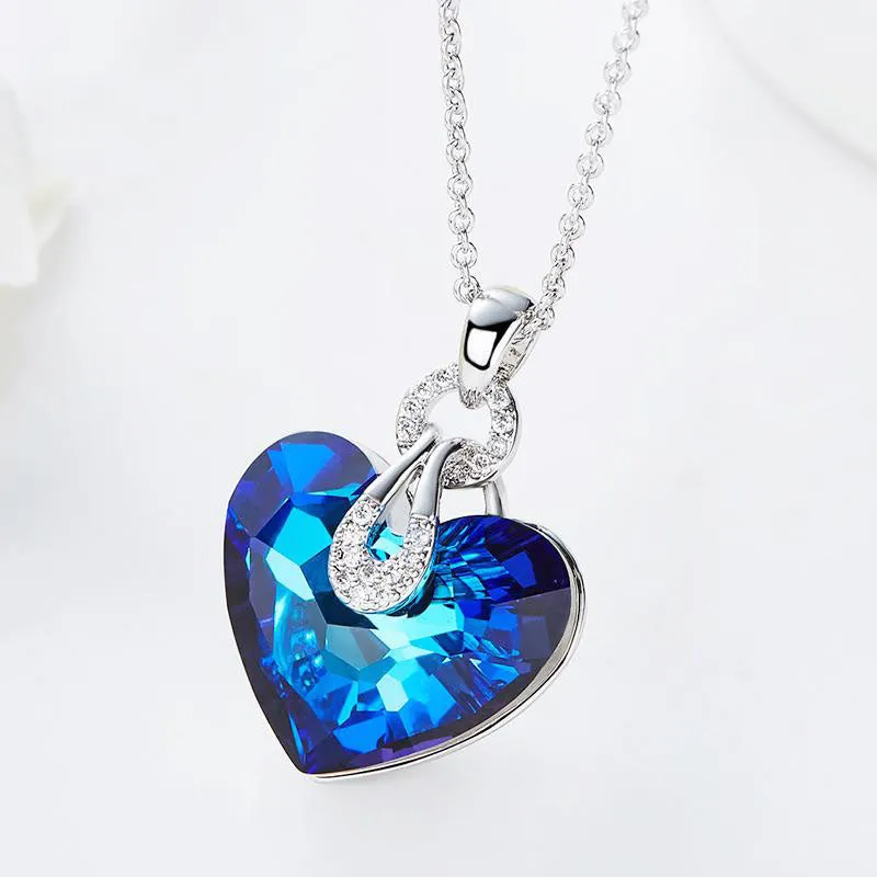 Davena Blue AB Color Heart Shaped Pendants