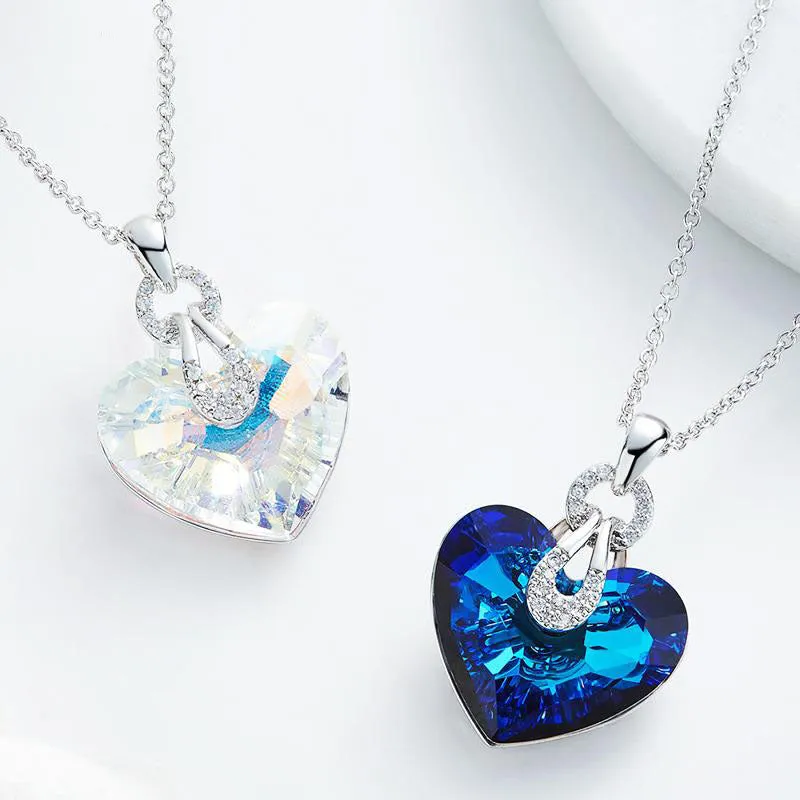 Davena Blue AB Color Heart Shaped Pendants