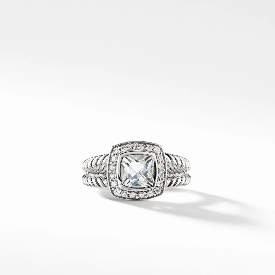 David Yurman Petite Albion Ring with White Topaz and Diamonds