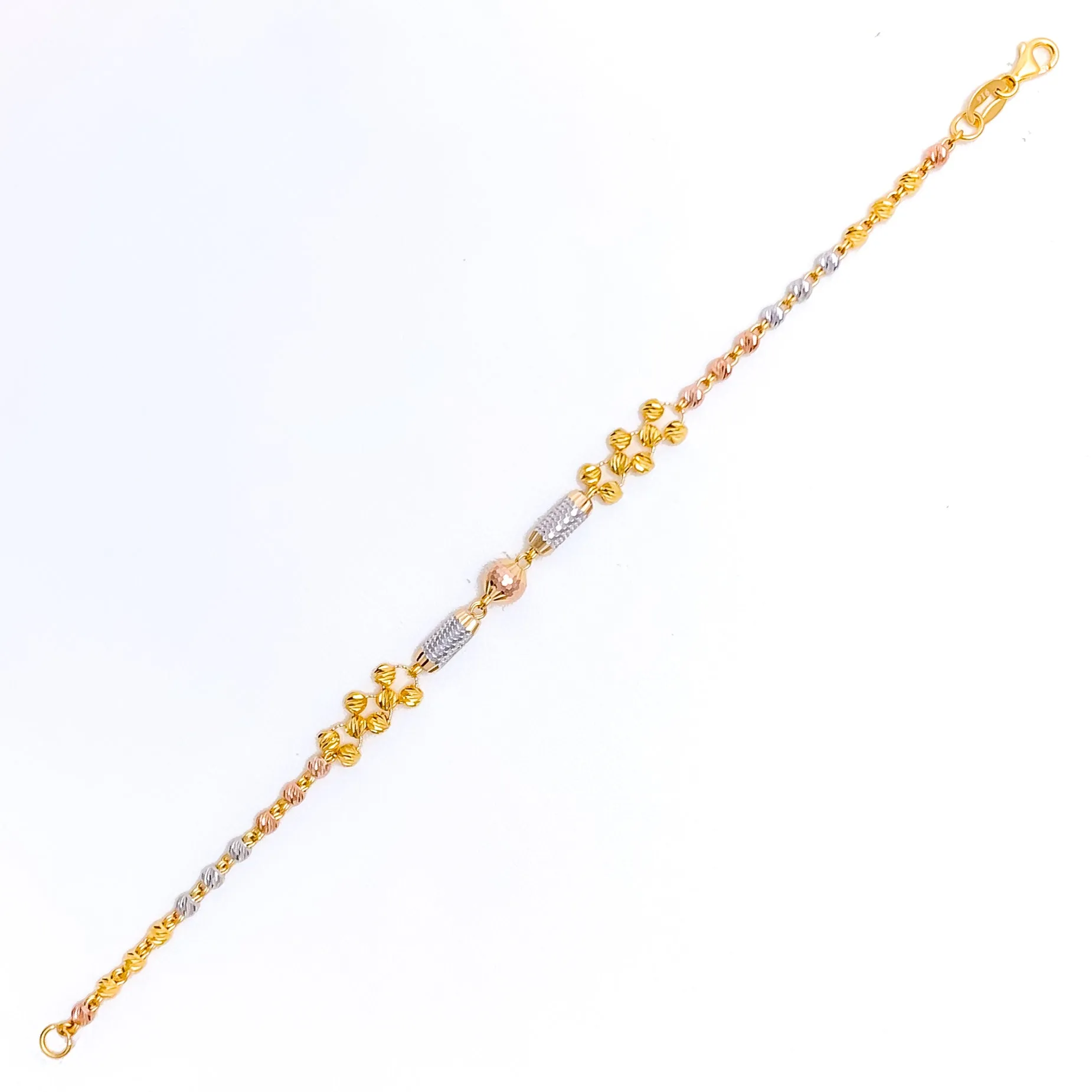 Dazzling Oval Barrel 22k Gold Orb Bracelet