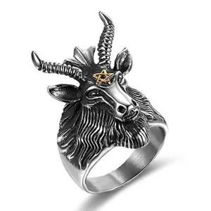 Demon Goat Head Ring