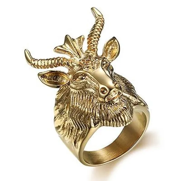 Demon Goat Head Ring