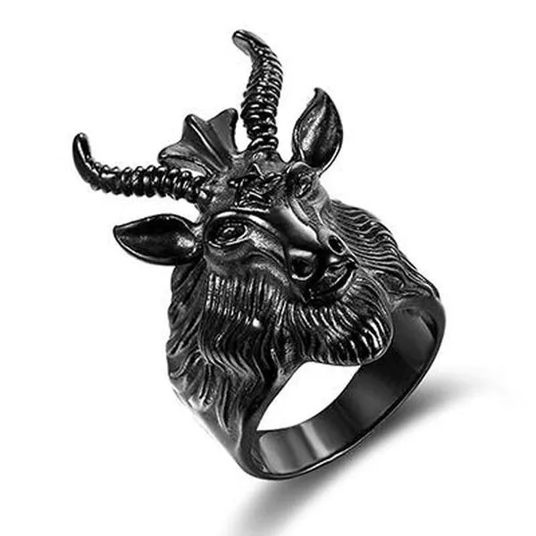 Demon Goat Head Ring