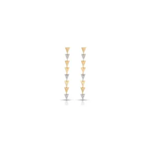 Descending Triangle Gold Dangle Earrings