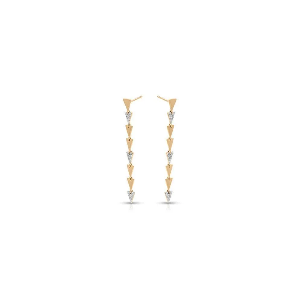 Descending Triangle Gold Dangle Earrings