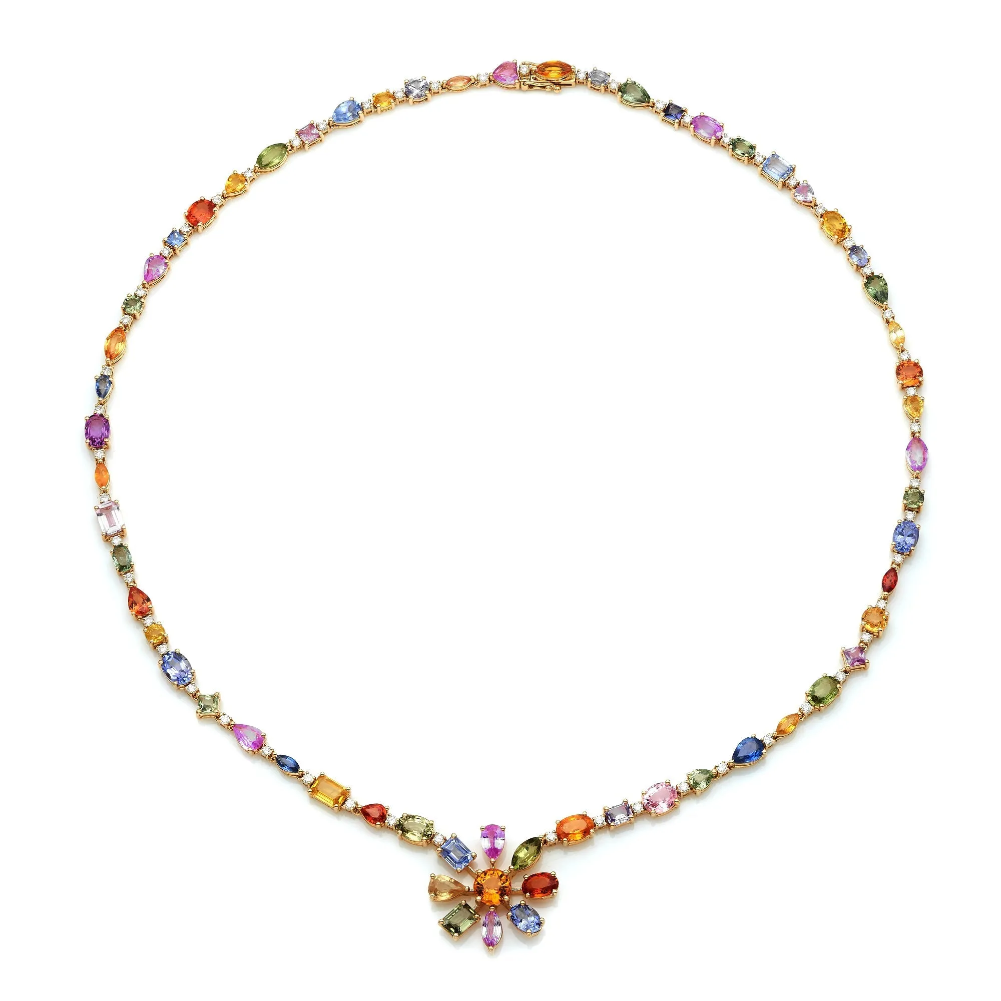 Desert Blooms Wildflower Grande Multi-Colored Sapphire Necklace