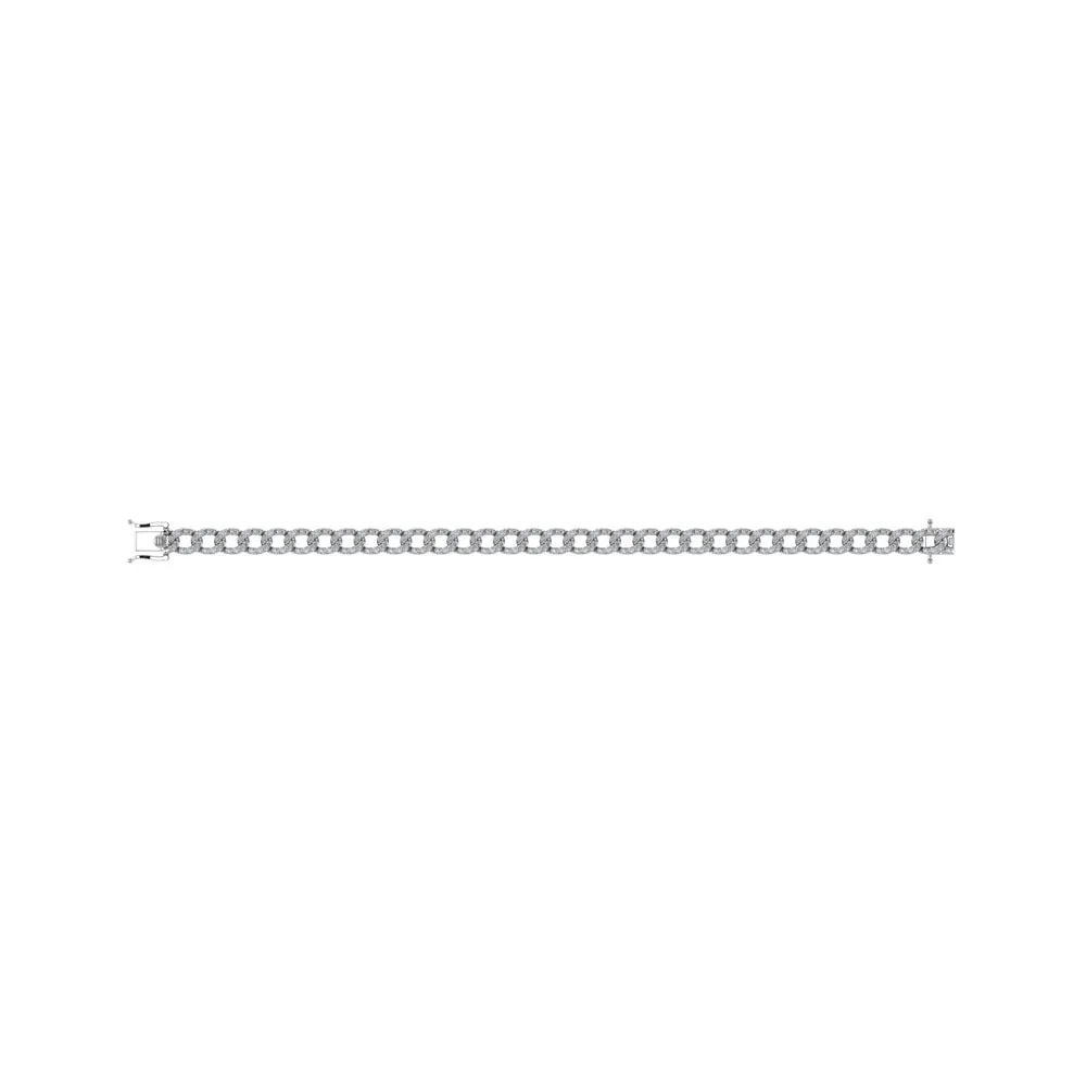 Diamond 3 1/8 Ct.Tw. Cuban Bracelets in 14K White Gold
