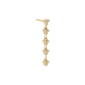Diamond 5 Cluster Drop Stud Earring 14K