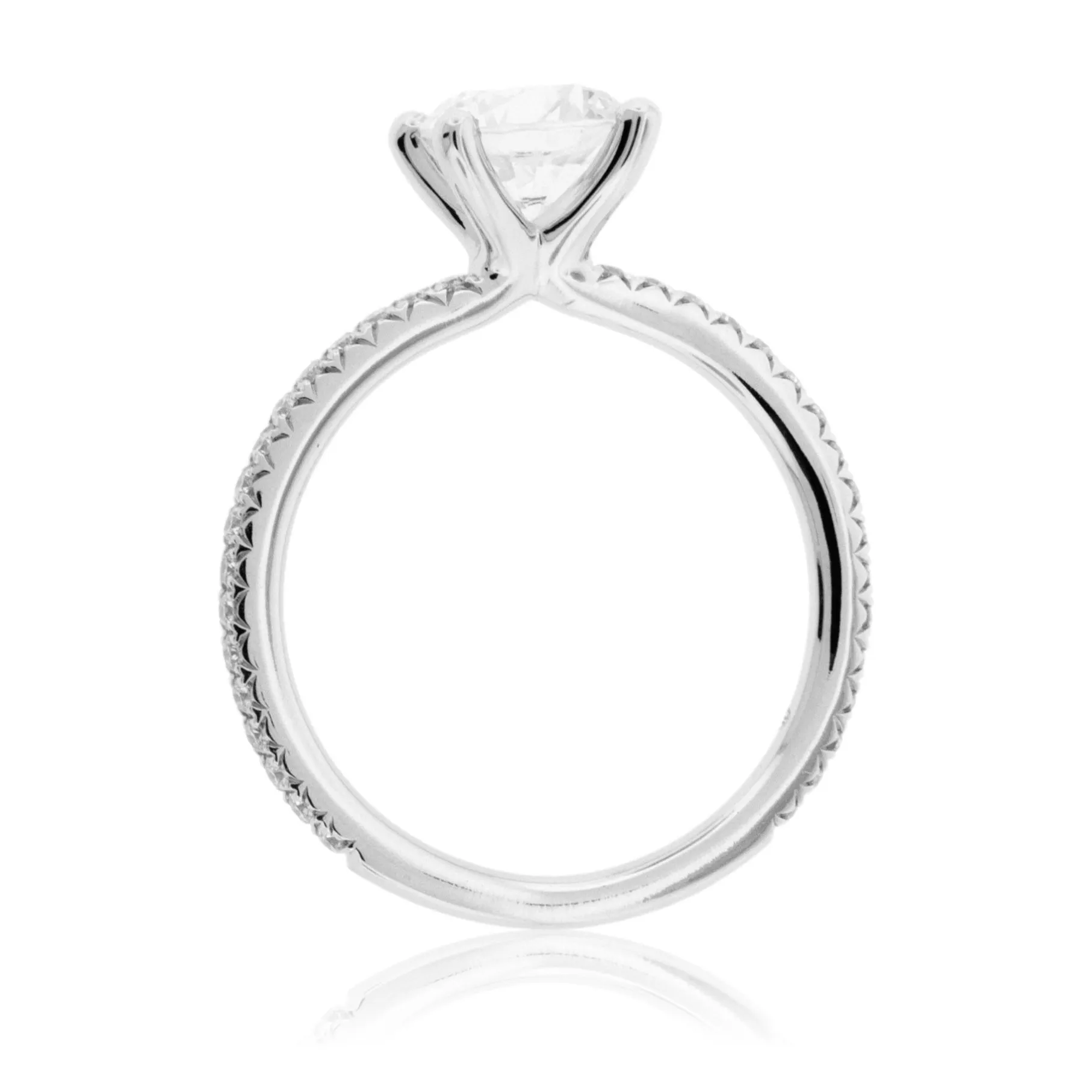 Diamond & Round CZ Center Stone Engagement Ring