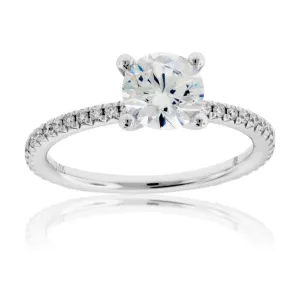 Diamond & Round CZ Center Stone Engagement Ring