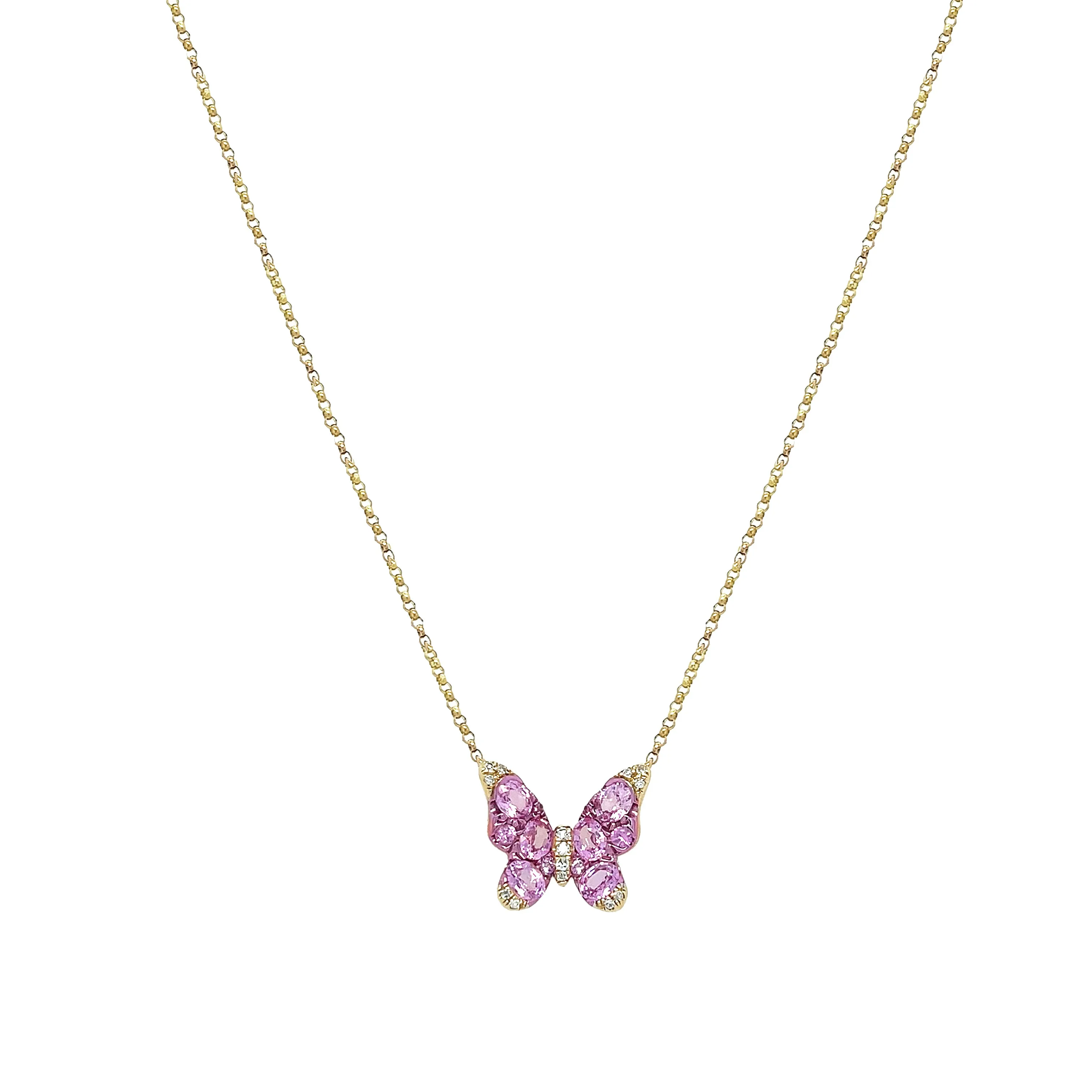 Diamond & Sapphire Butterfly Necklace