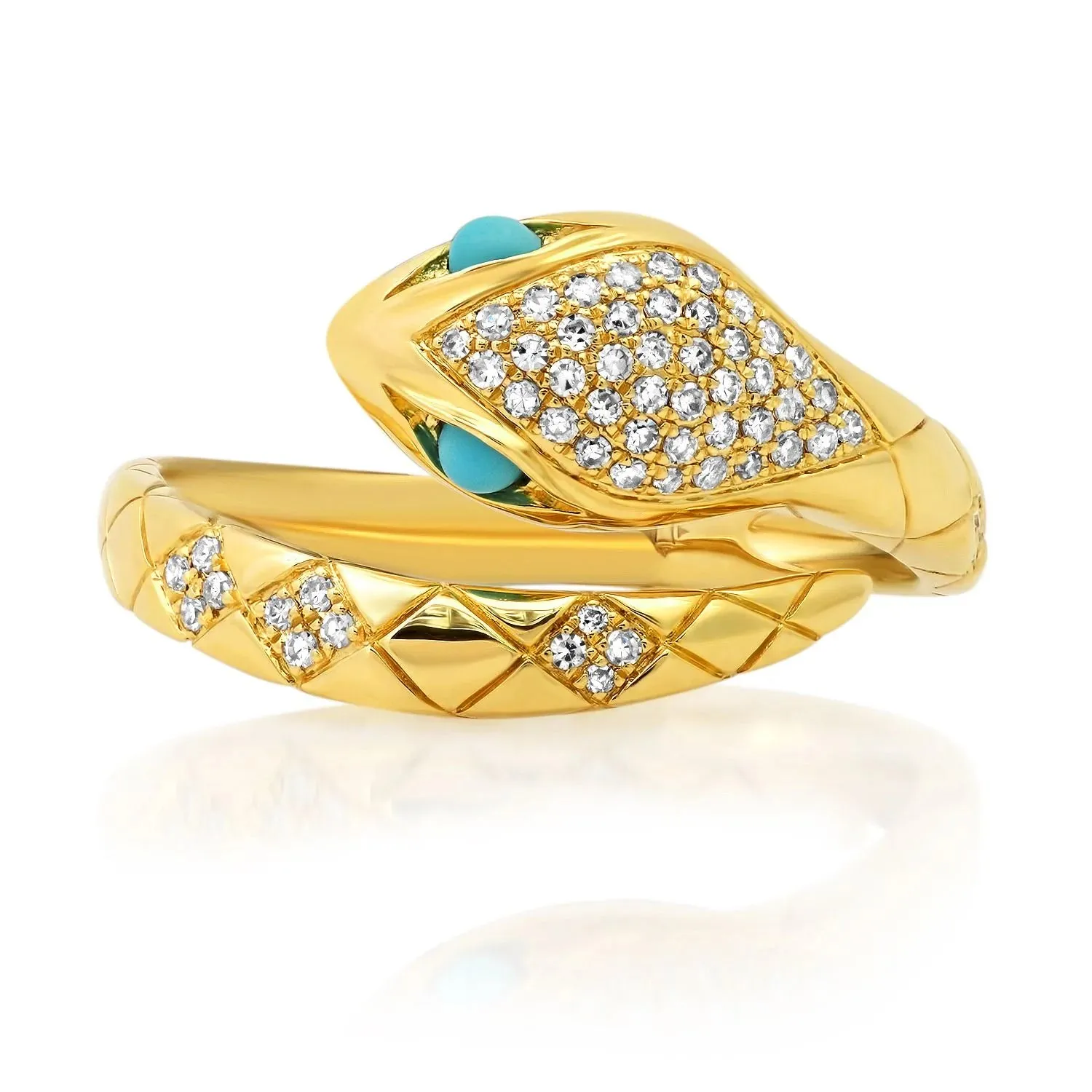 Diamond and Turquoise Snake Ring
