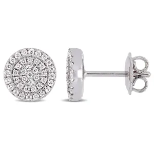 Diamond Cluster Halo Stud Earring 14K Gold