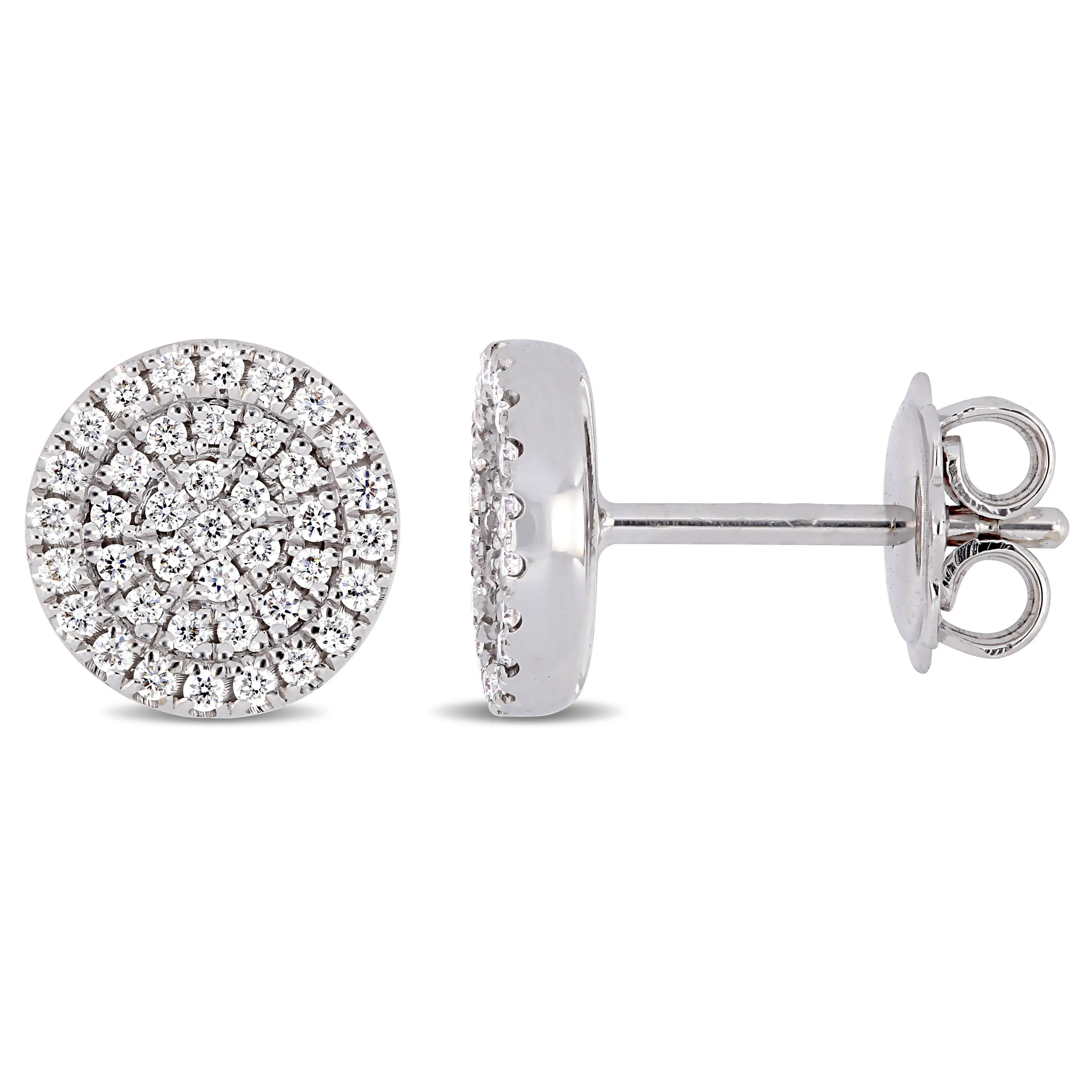 Diamond Cluster Halo Stud Earring 14K Gold