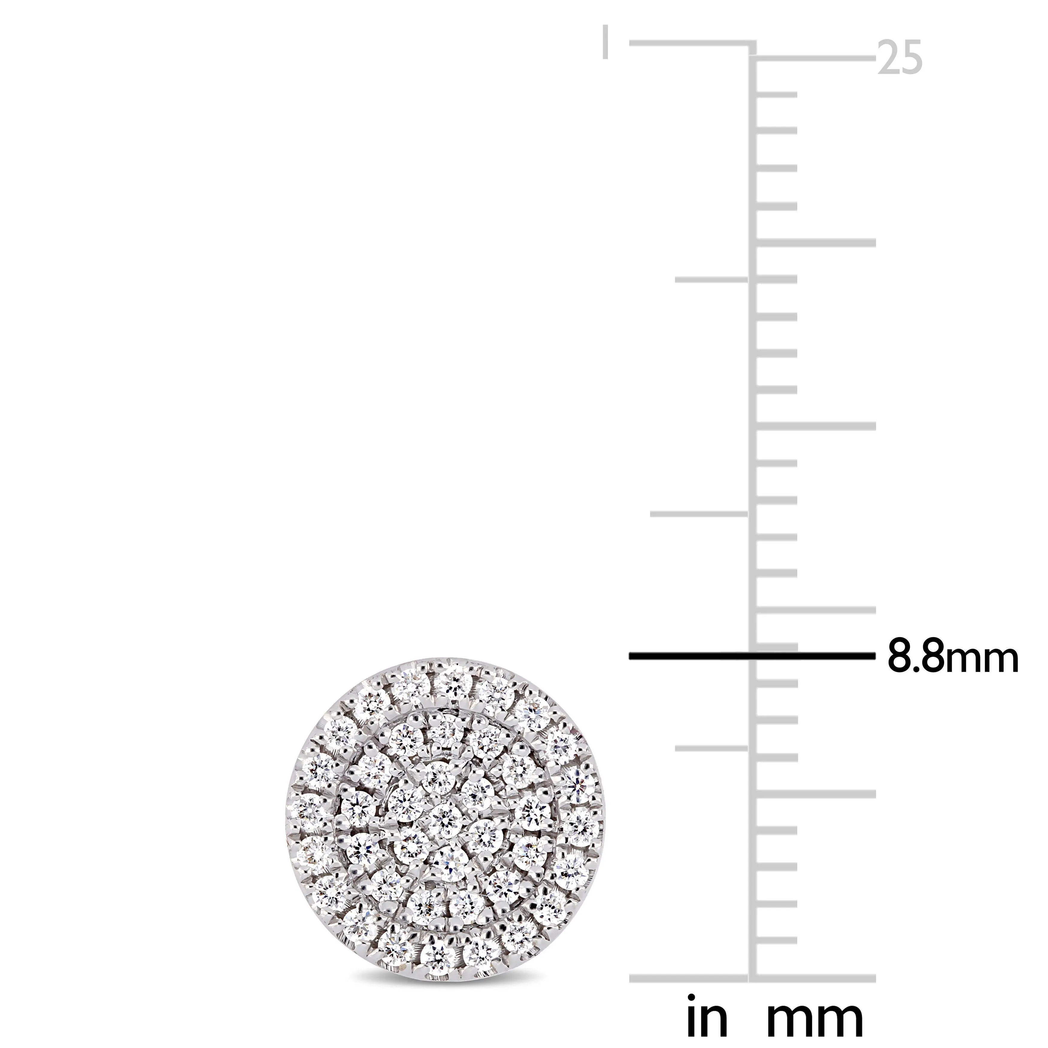Diamond Cluster Halo Stud Earring 14K Gold
