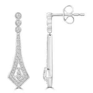 Diamond Drop Earrings with 0.33ct Diamonds in 9K White Gold