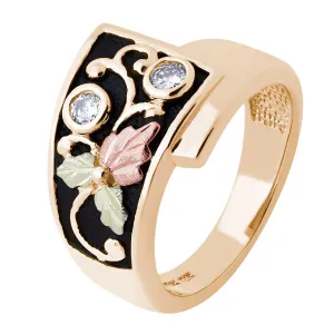 Diamond Foliage III - Black Hills Gold Ladies Ring