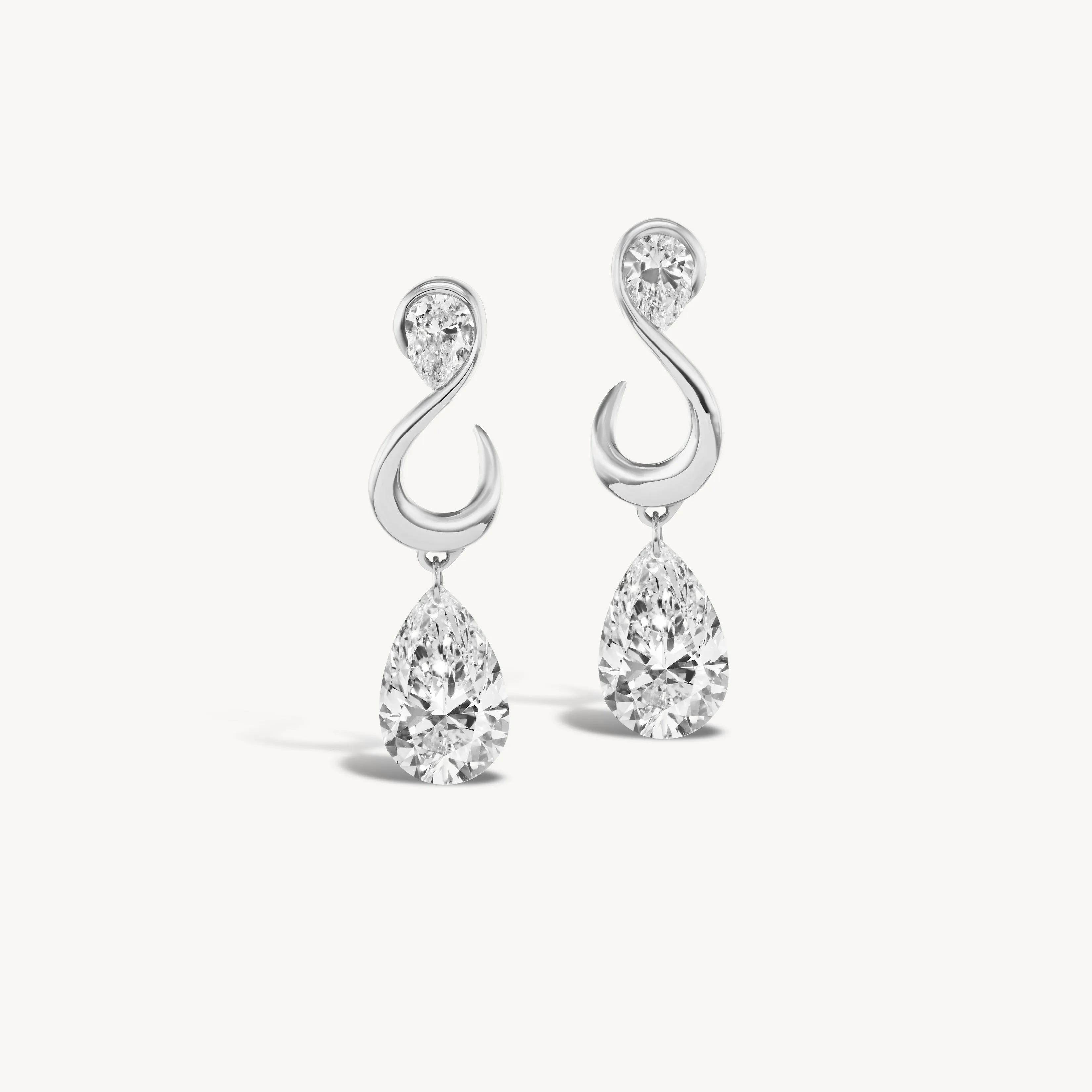 Diamond Forever Earring with Hanging Pear