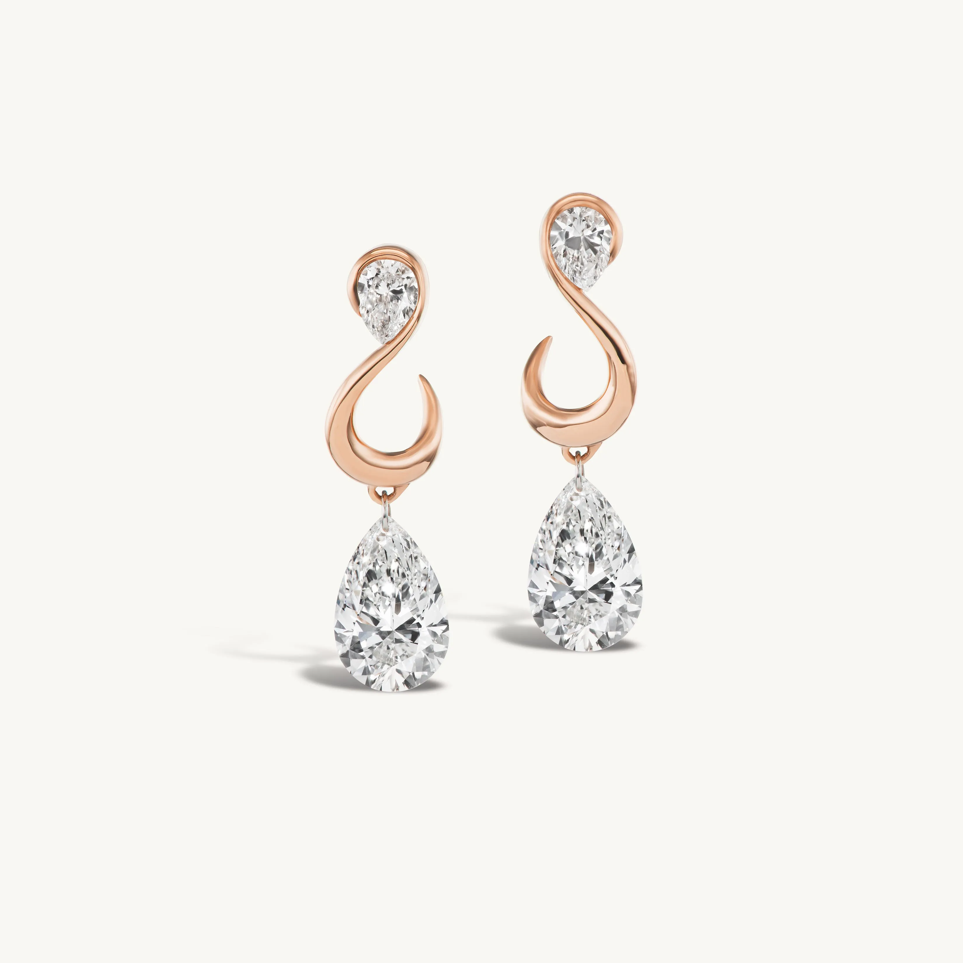 Diamond Forever Earring with Hanging Pear