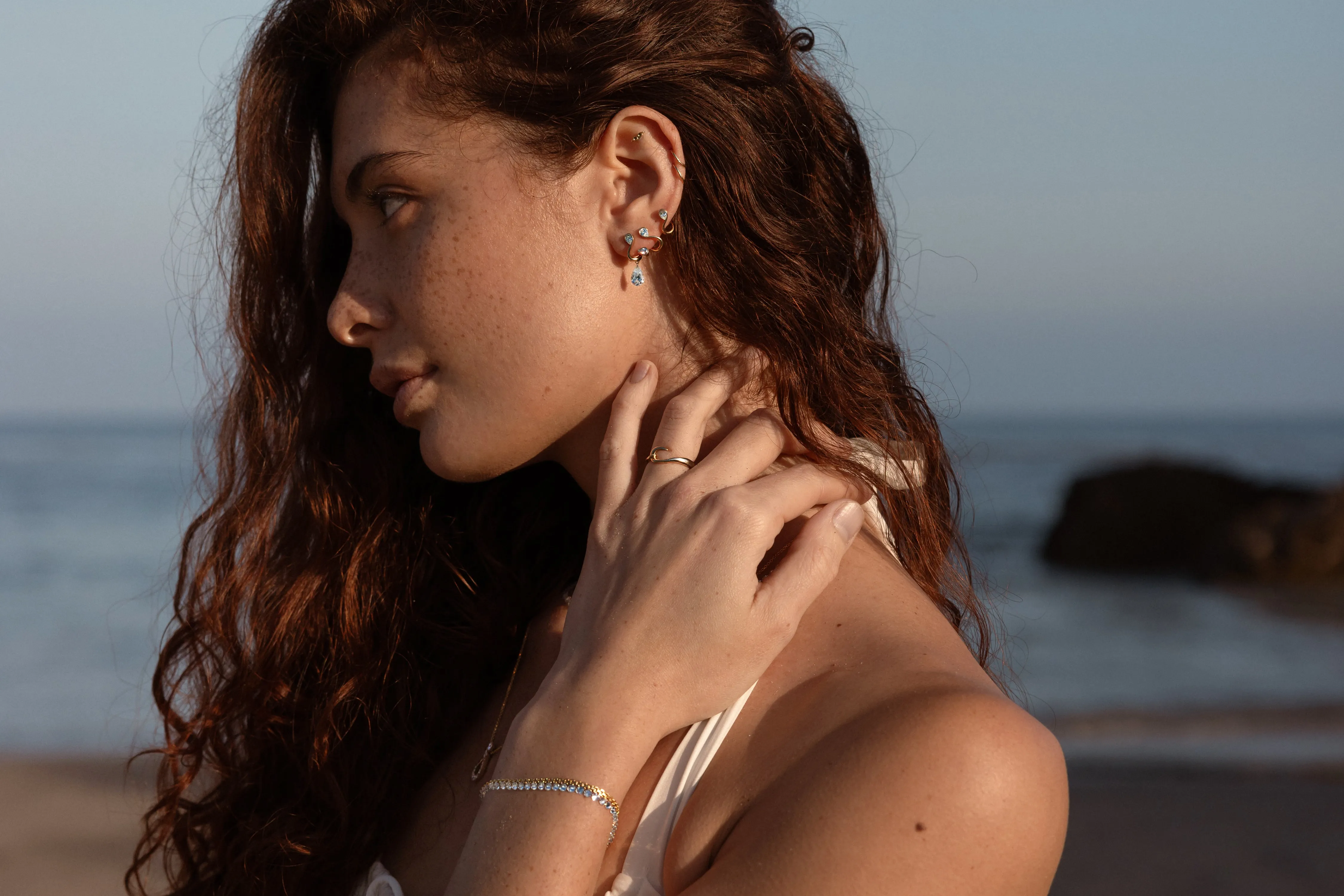 Diamond Forever Earring with Hanging Pear