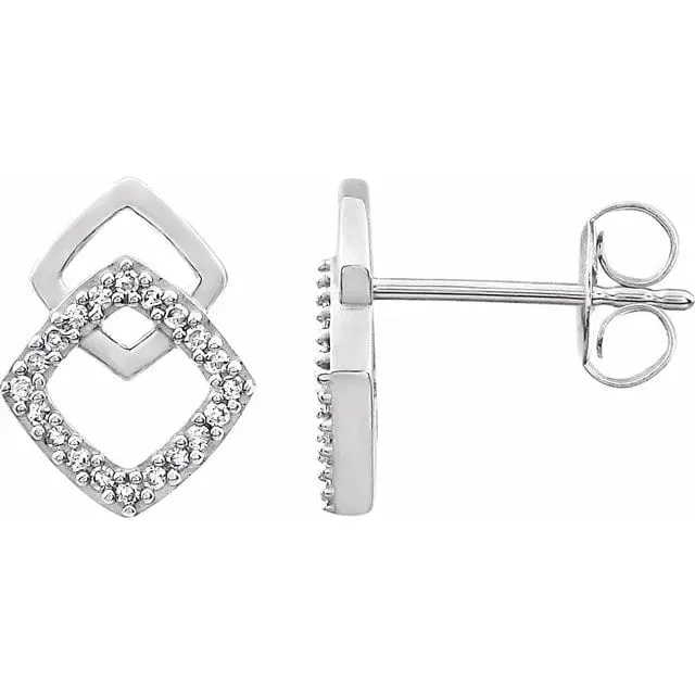 Diamond Geometric Earrings - Special Order