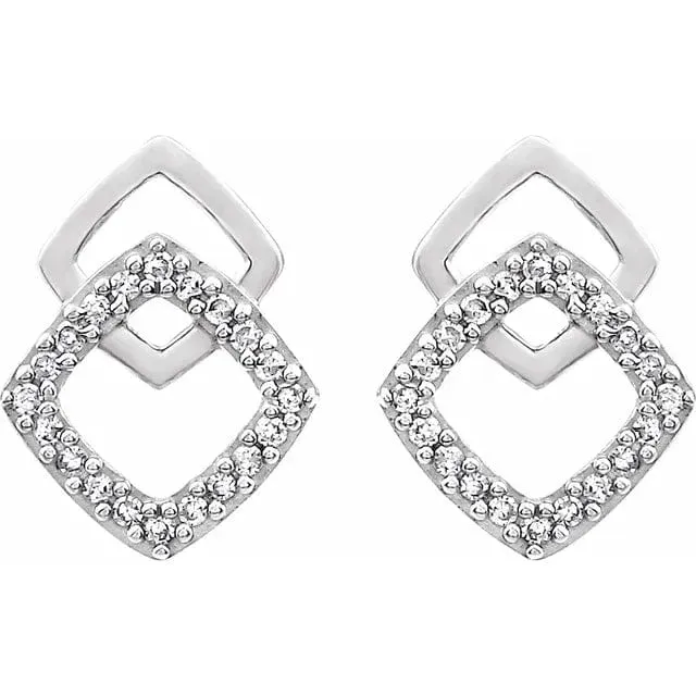 Diamond Geometric Earrings - Special Order