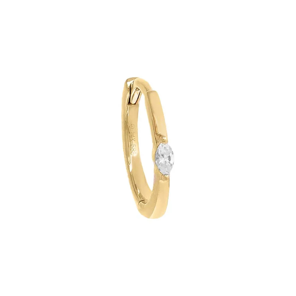 Diamond Marquise Huggie Earring 14K