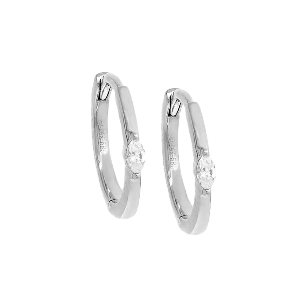 Diamond Marquise Huggie Earring 14K